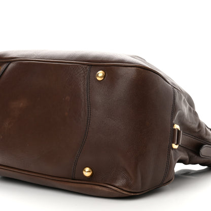 Prada Cervo Belted Hobo Brown 11 of 13