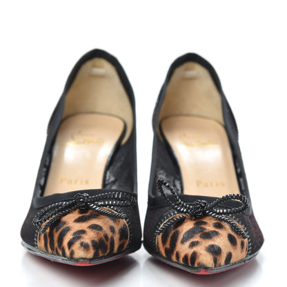 Christian Louboutin Pony Hair Lace Leopard Souris 70 Pumps 37.5 Black 2 of 10