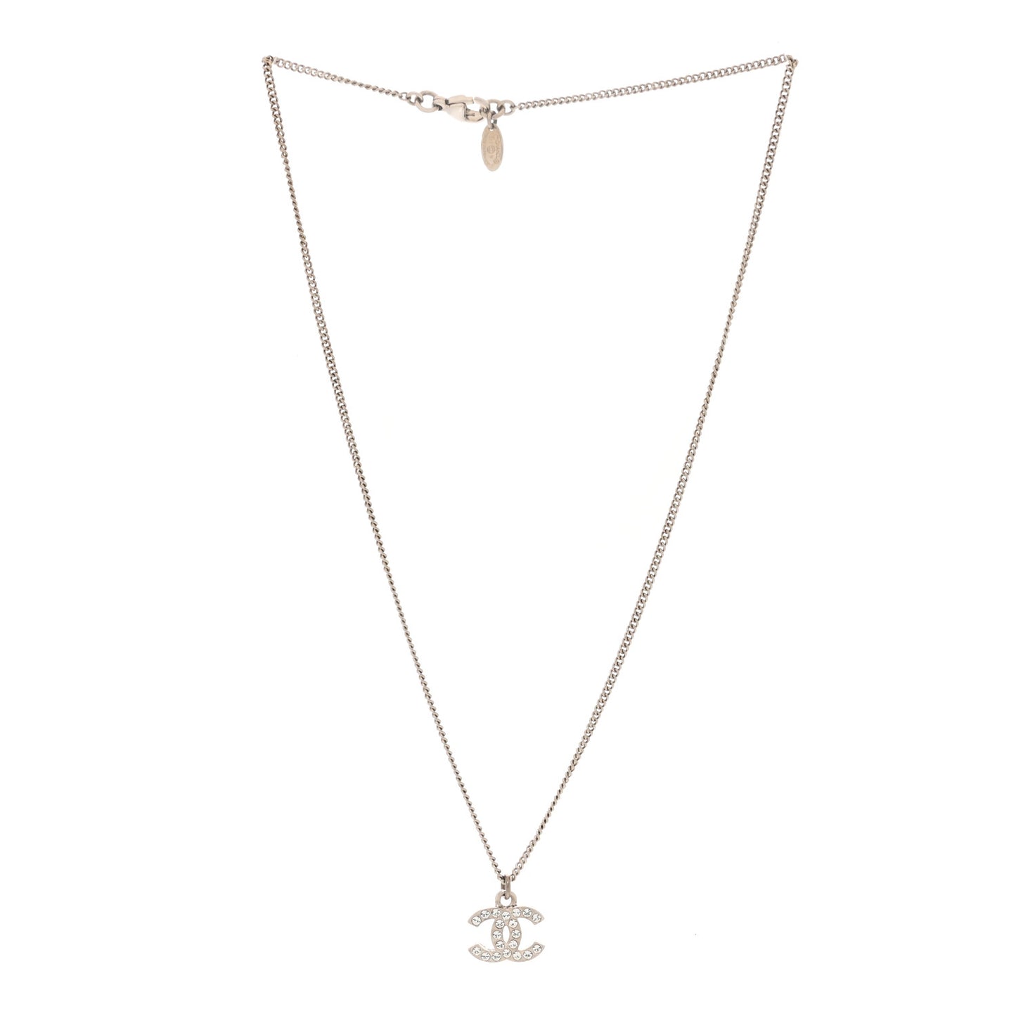 Crystal Timeless CC Necklace Silver
