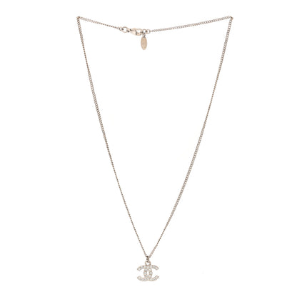 Chanel Crystal Timeless CC Necklace Silver 3 of 5
