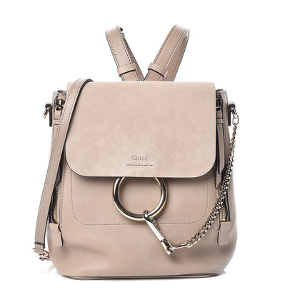 Chloe Suede Calfskin Small Faye Backpack Motty Grey 1 of 9