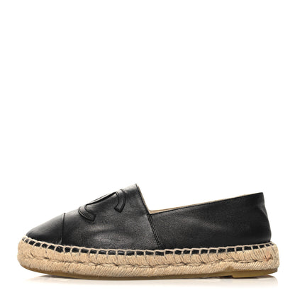 Chanel Lambskin CC Espadrilles 37 Black 1 of 10
