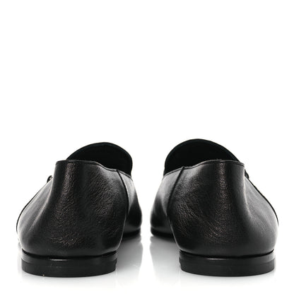 Hermes Goatskin Mens Saga Loafers 43.5 Black 6 of 11