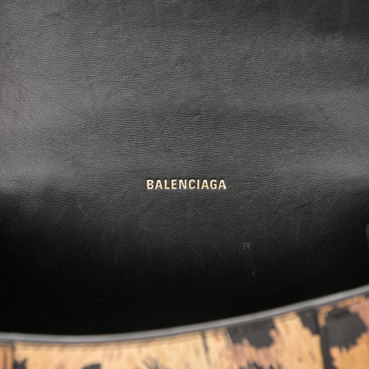 Balenciaga Smooth Calfskin Leopard Print Hourglass Top Handle Bag XS Beige 6 of 9