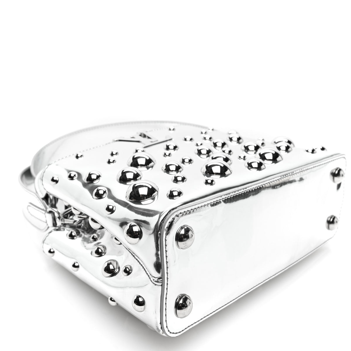 Louis Vuitton LV X YK Metallic Taurillon Brass Metal Dots Capucines BB Silver 4 of 9