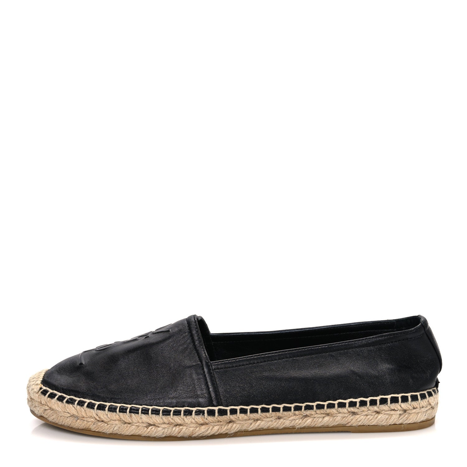 Saint Laurent Lambskin Monogram Espadrilles 39 Black 1 of 11