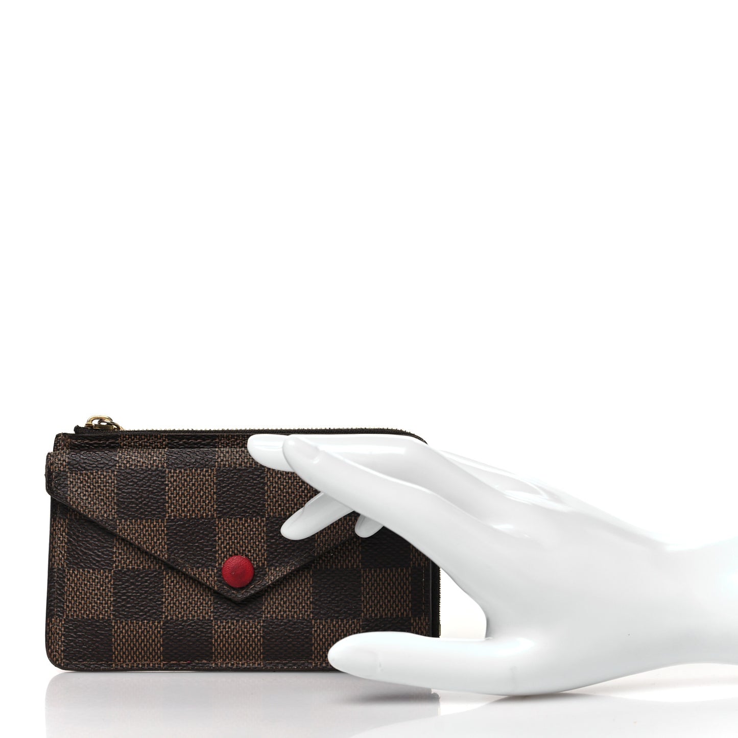 Damier Ebene Recto Verso Card Holder Red