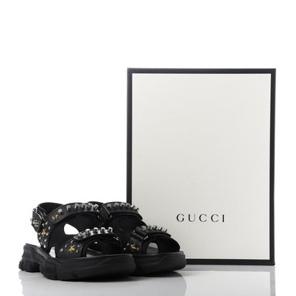 Gucci Nappa Mesh Studded Mens Aguru Sandals 10 Black 9 of 9