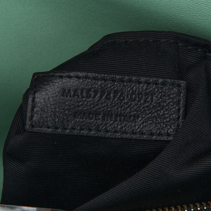 Saint Laurent Merino Shearling Lambskin Quilted Small Loulou Puffer Monogram Chain Satchel Iced Mint 7 of 9