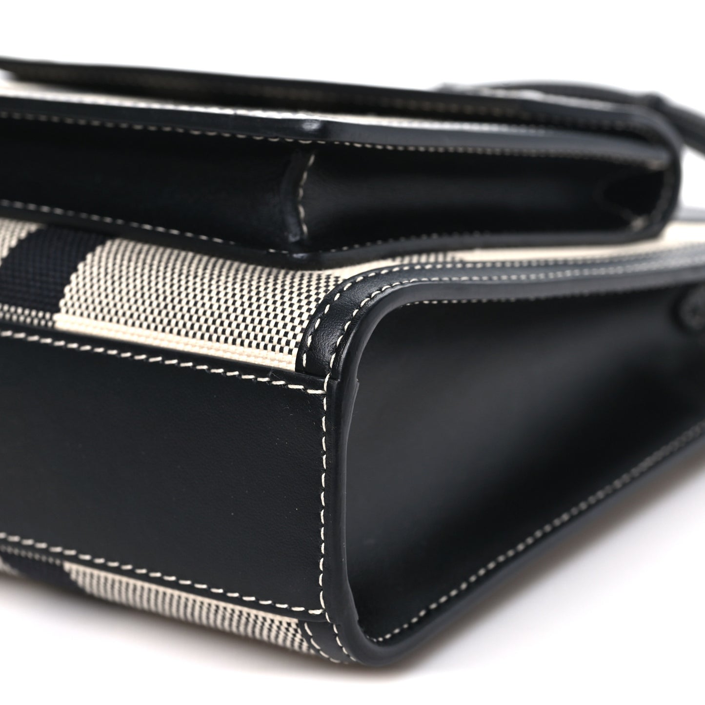 Smooth Calfskin Archive Canvas Check Mini Pocket Bag Butter Beige Black Butter Beige Black