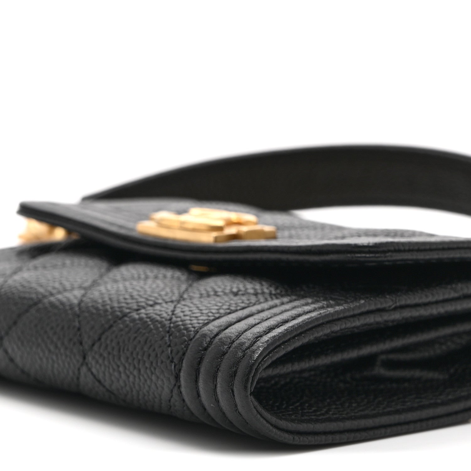 Chanel Caviar Quilted Boy Card Holder On Chain Black 11 of 11