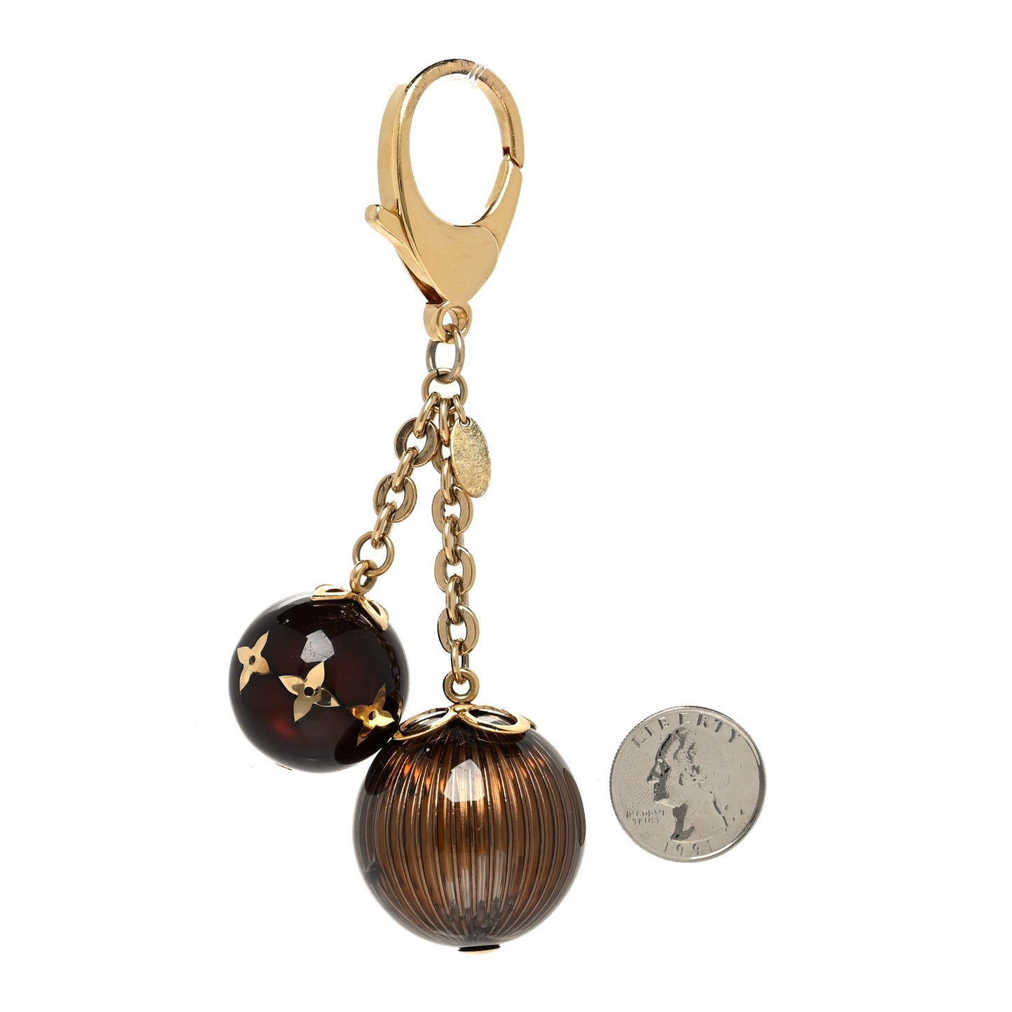 Monogram Ball Charm Key Chain Brown