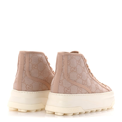 Gucci New Canvas GG Monogram Womens Tennis 1977 High Top 55mm Platform Sneakers 37.5 Skin Rose Dark Skin Rose 5 of 11