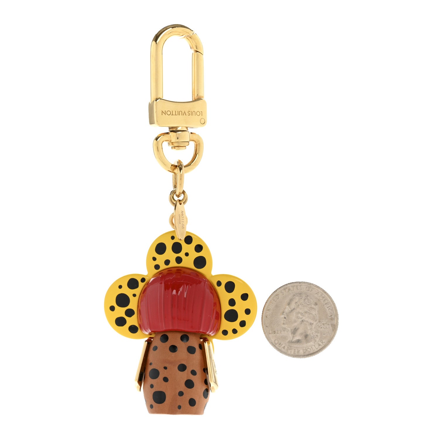 Louis Vuitton LV X YK Resin Wood Infinity Dots Vivienne Bag Charm Yellow 2 of 5