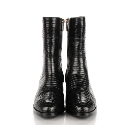 Chanel Tejus Lizard Short Boots 39.5 Black 2 of 8