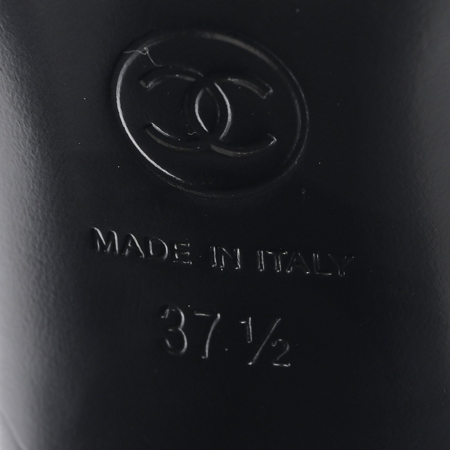 Laminated Lambskin Pearl CC Sandals 37.5 Black