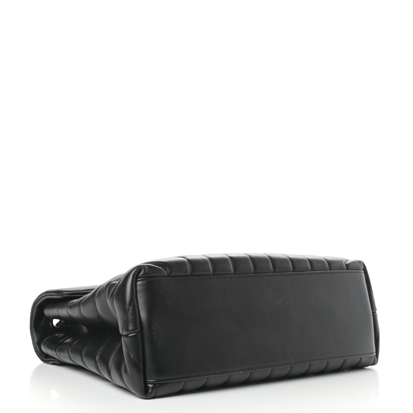 Calfskin Y Quilted Monogram Medium Loulou Chain Satchel Black