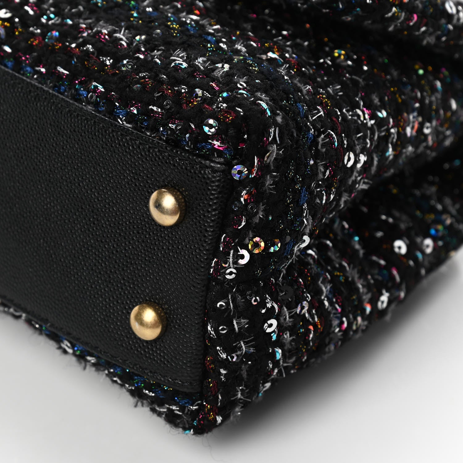 Chanel Tweed Sequin Mini Coco Handle Flap Black 11 of 12