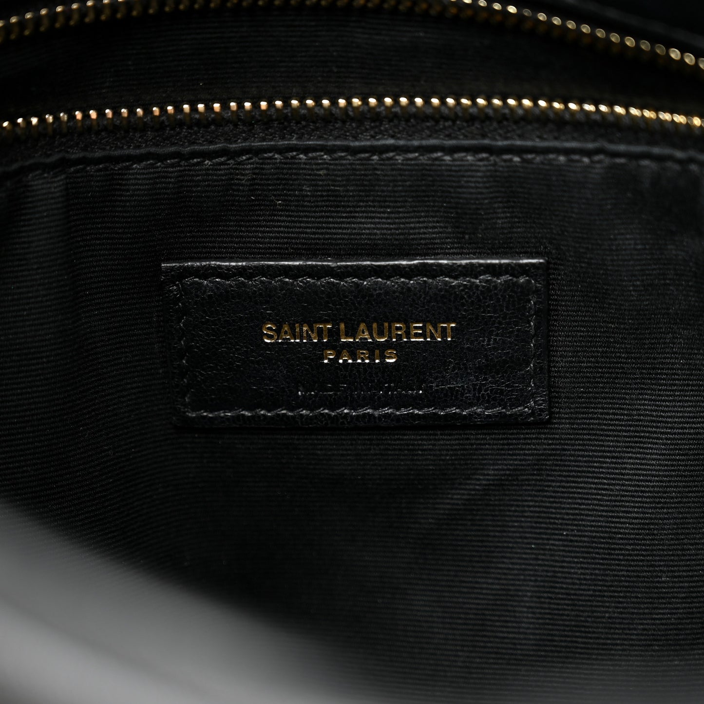 Lambskin Quilted Small Loulou Puffer Monogram Chain Satchel Black