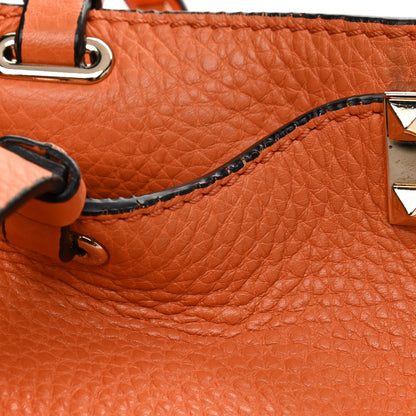 Valentino Garavani Pebbled Calfskin Medium Rockstud Tote Melon Sorbet 16 of 16