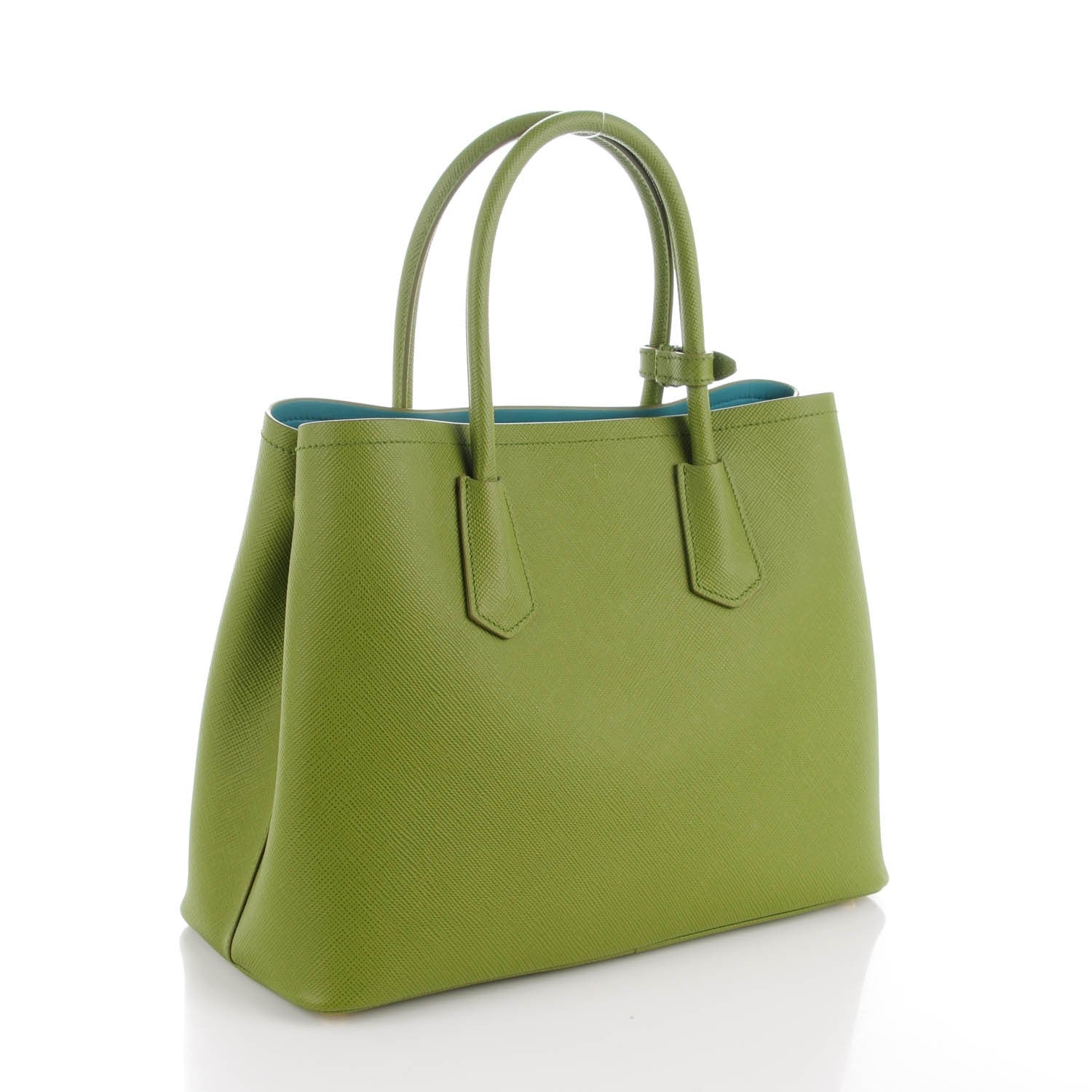 Prada Saffiano Cuir Small Double Bag Edera Anice 3 of 8