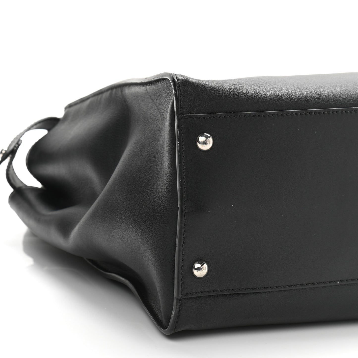 Vitello Dolce Marmol Patent Crocodile Trapuntata Large Peekaboo Iconic Satchel Black Fumo