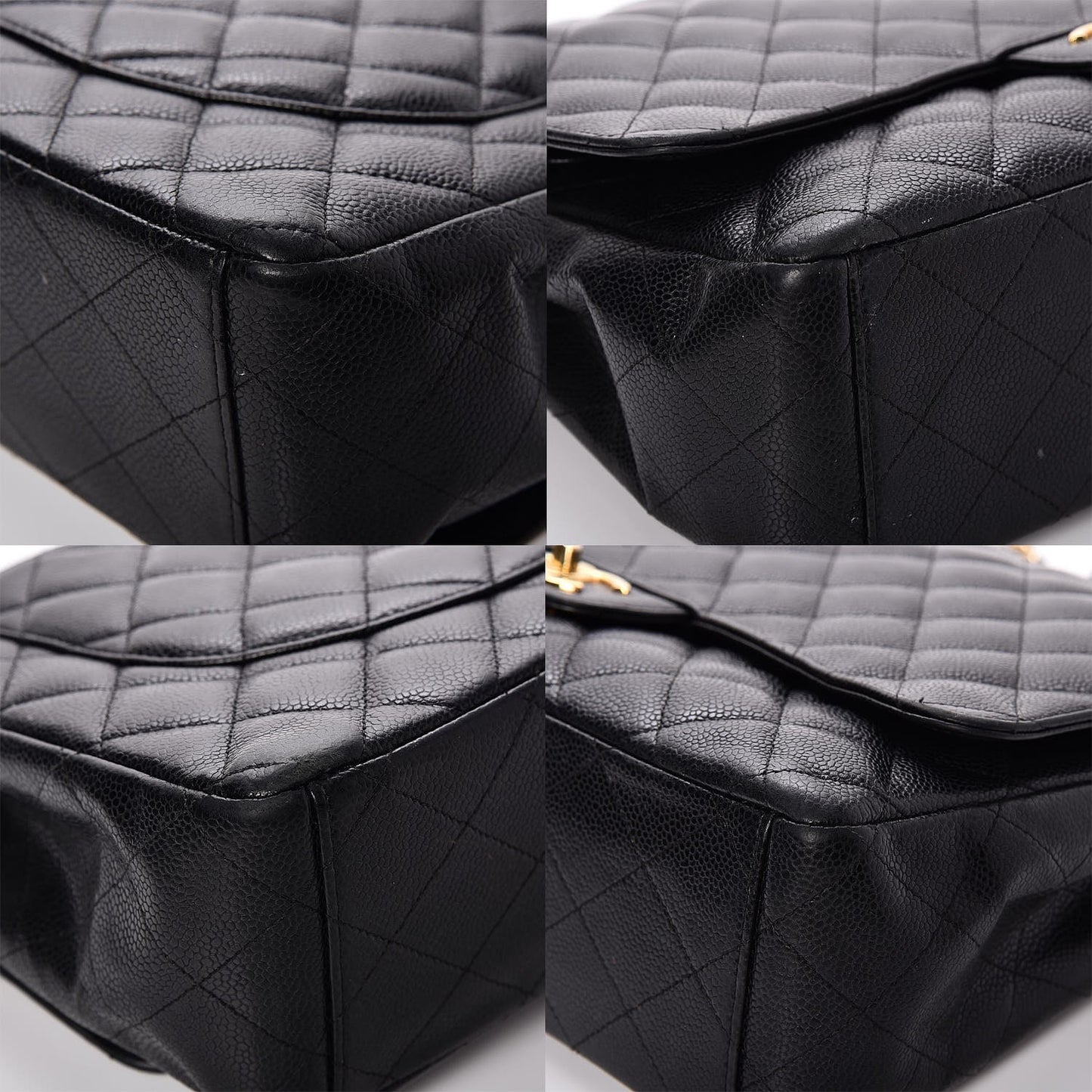 Caviar Quilted Maxi Double Flap Black