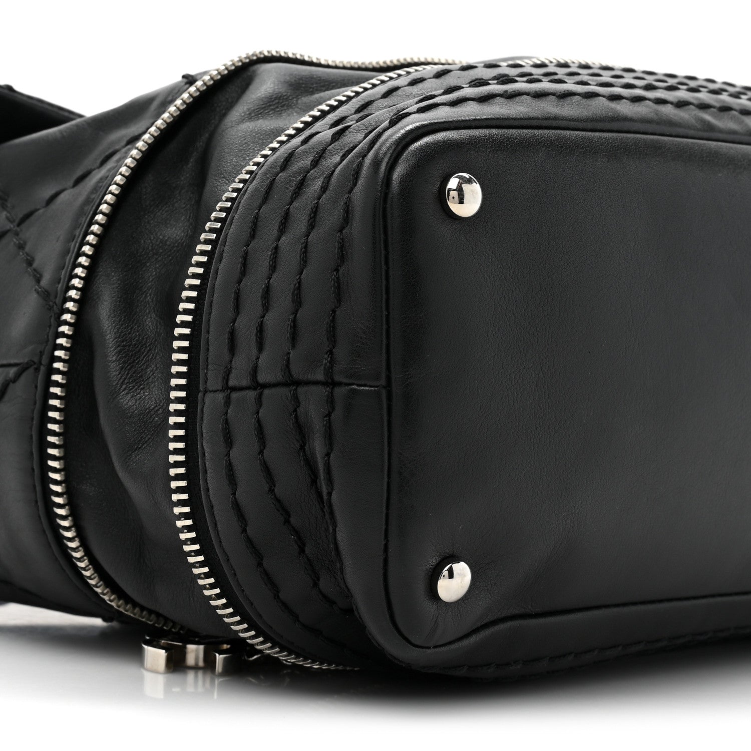 Chanel Calfskin Stitched Large Expandable Flap Bag Black 12 of 15
