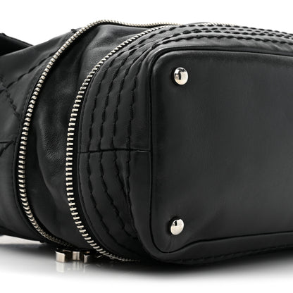 Chanel Calfskin Stitched Large Expandable Flap Bag Black 12 of 15