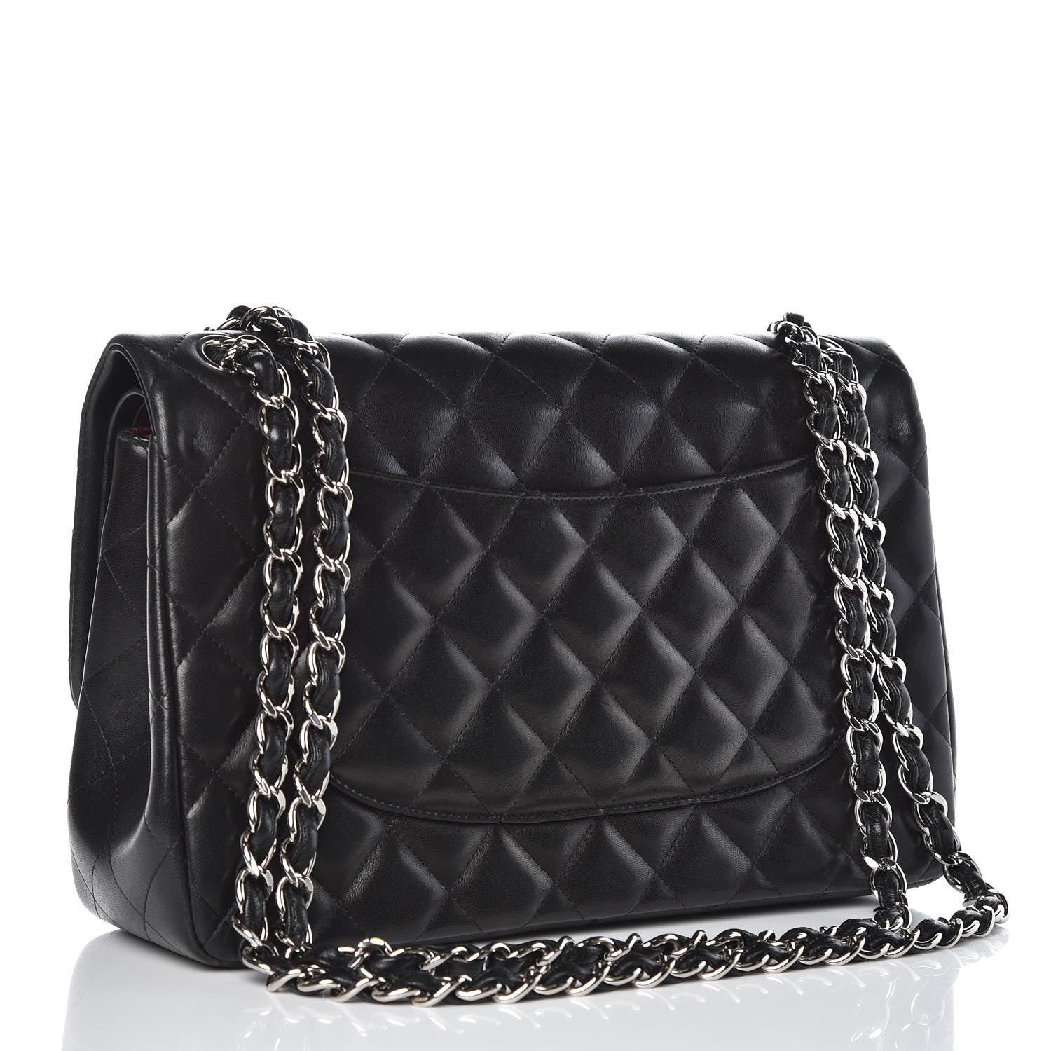 Chanel Lambskin Quilted Jumbo Double Flap Black 3 of 12