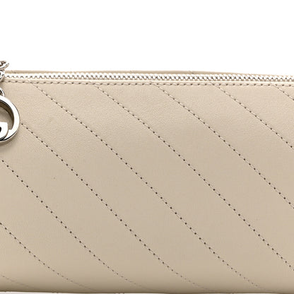 Gucci Sakai Be Green Calfskin Diagonal Stitched Mini Blondie Barrel Shoulder Bag Mystic White 8 of 11