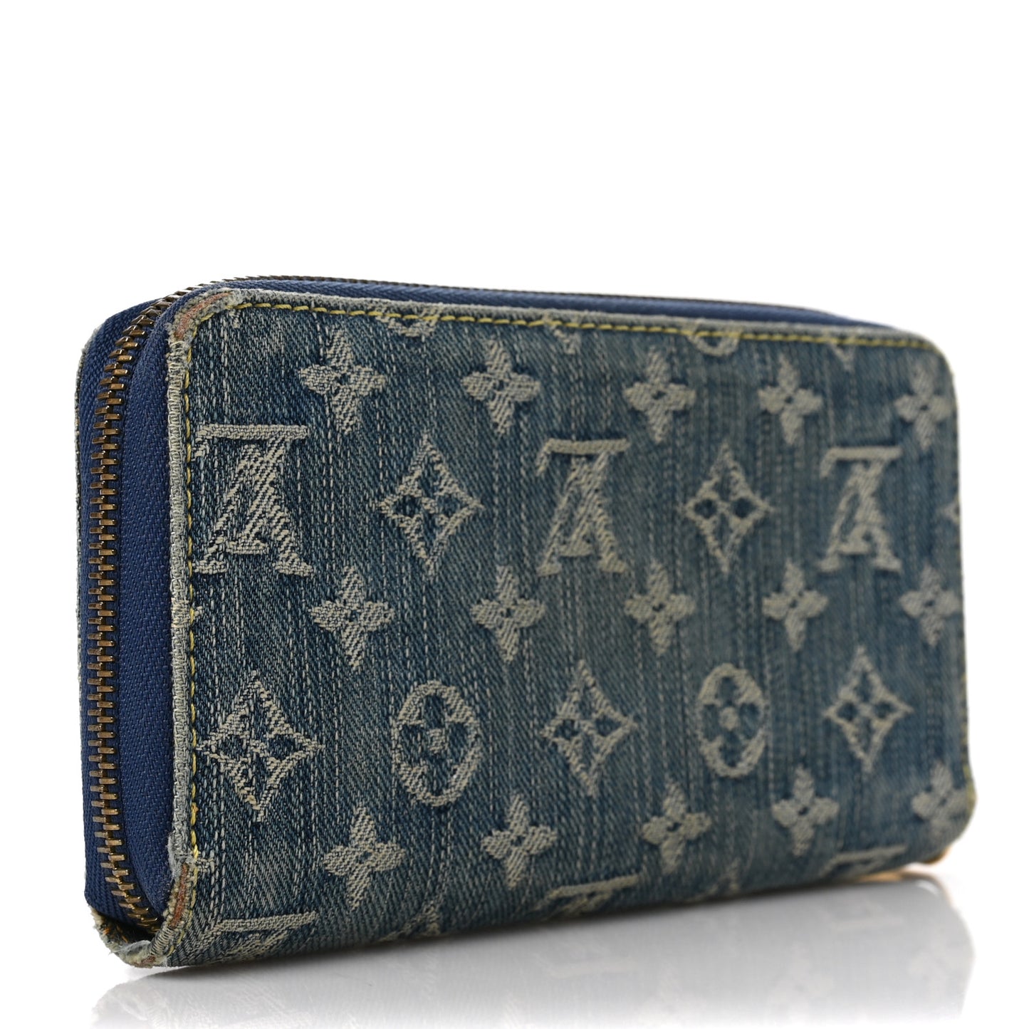 Monogram Denim Zippy Wallet Blue