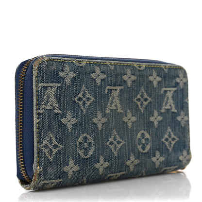 Louis Vuitton Monogram Denim Zippy Wallet Blue 3 of 11