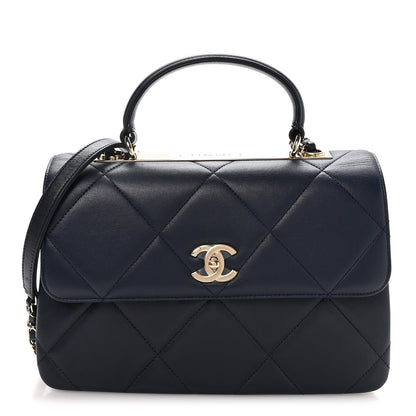 Chanel Lambskin Quilted Medium Trendy CC Flap Dual Handle Bag Blue 1 of 10