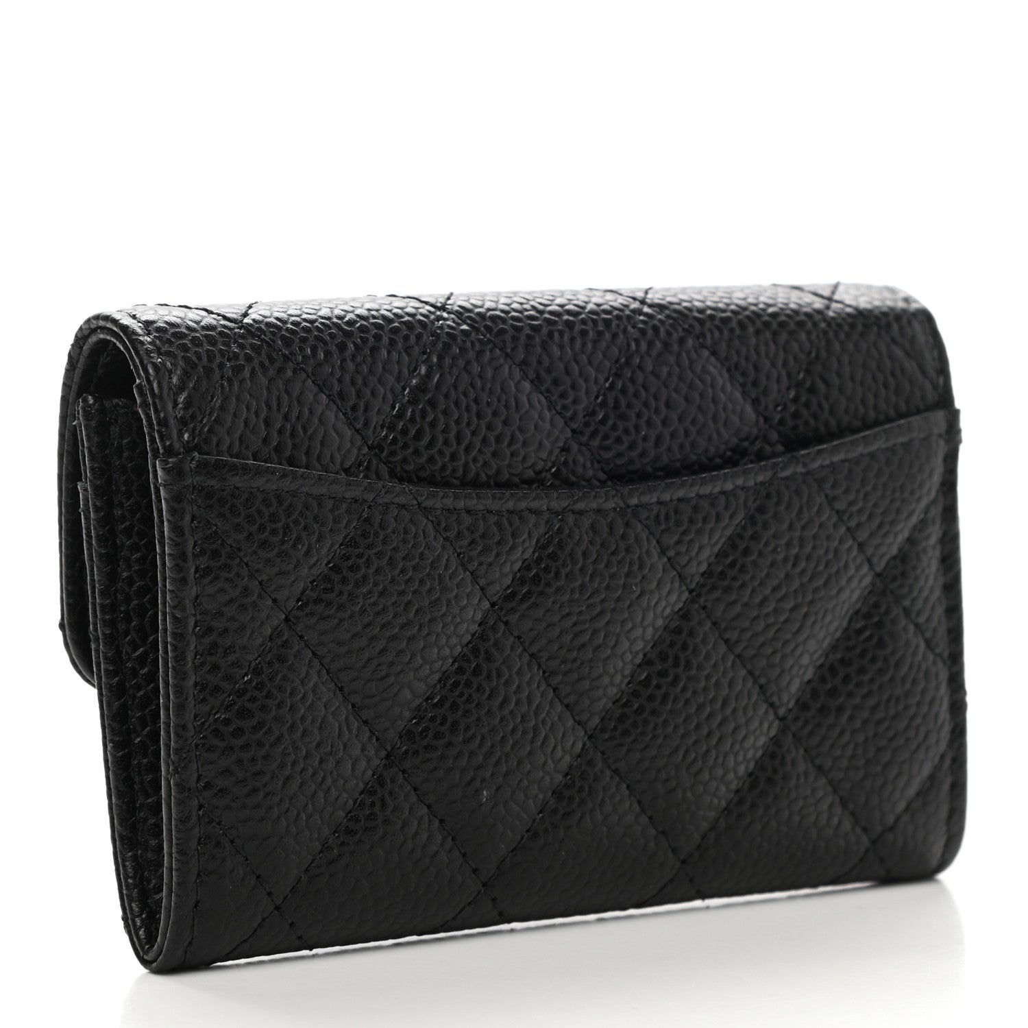 Chanel Caviar Quilted Flap Card Holder Wallet Black 3 of 9
