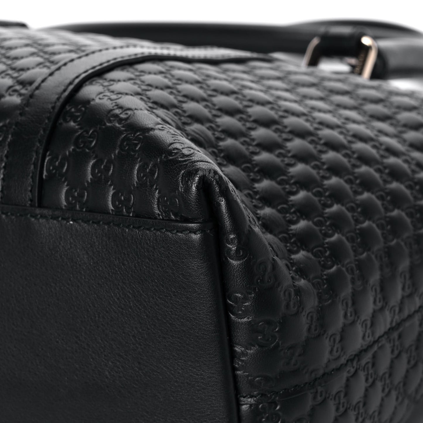 Soft Microguccissima Small Zippered Satchel Black