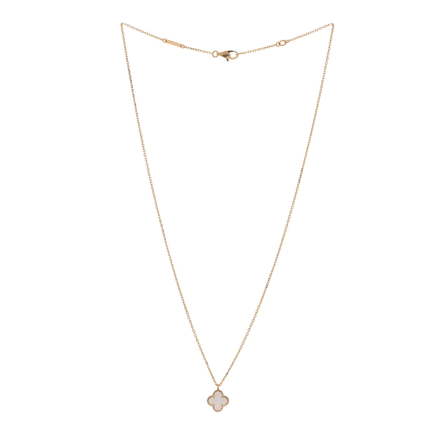 18K Yellow Gold Mother of Pearl Sweet Alhambra Pendant Necklace