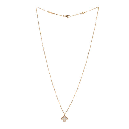 Van Cleef & Arpels 18K Yellow Gold Mother of Pearl Sweet Alhambra Pendant Necklace 3 of 5
