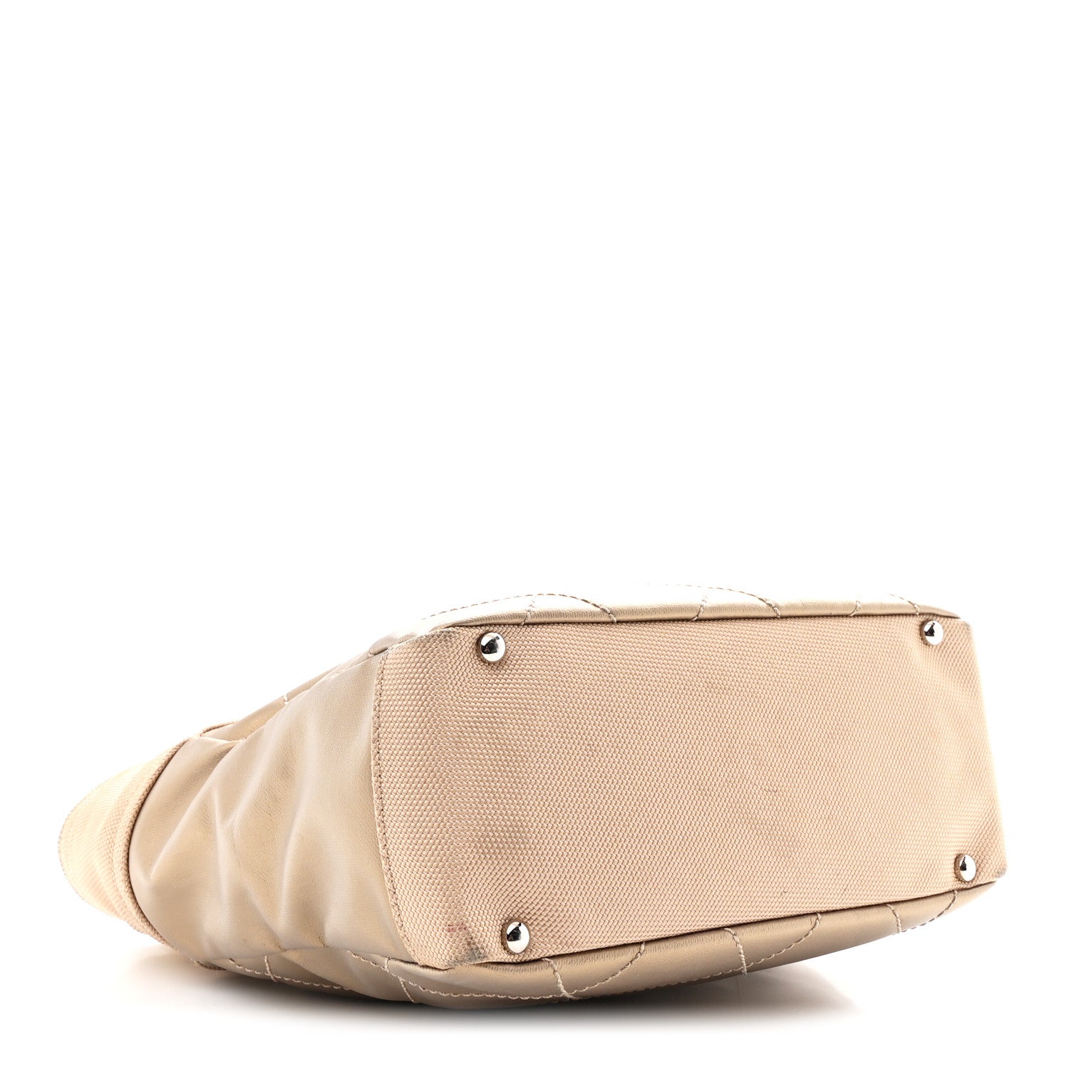 Chanel Metallic Coated Canvas Quilted Small Paris Biarritz Tote Gold 4 of 11