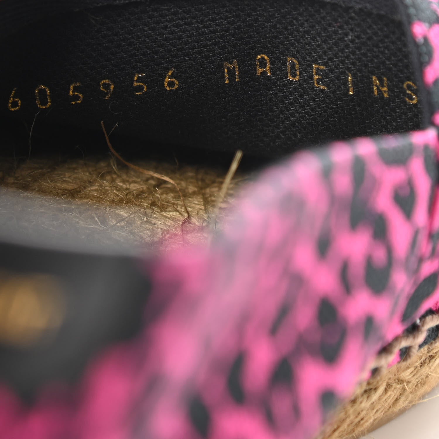 Saint Laurent Canvas Leopard Print Espadrilles 39.5 Fushia Black 8 of 9