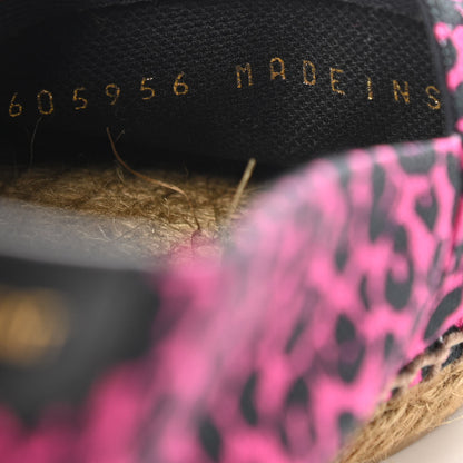 Saint Laurent Canvas Leopard Print Espadrilles 39.5 Fushia Black 8 of 9