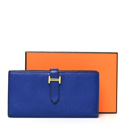 Hermes Chevre Mysore Bearn Gusset Wallet Bleu Electrique 15 of 15