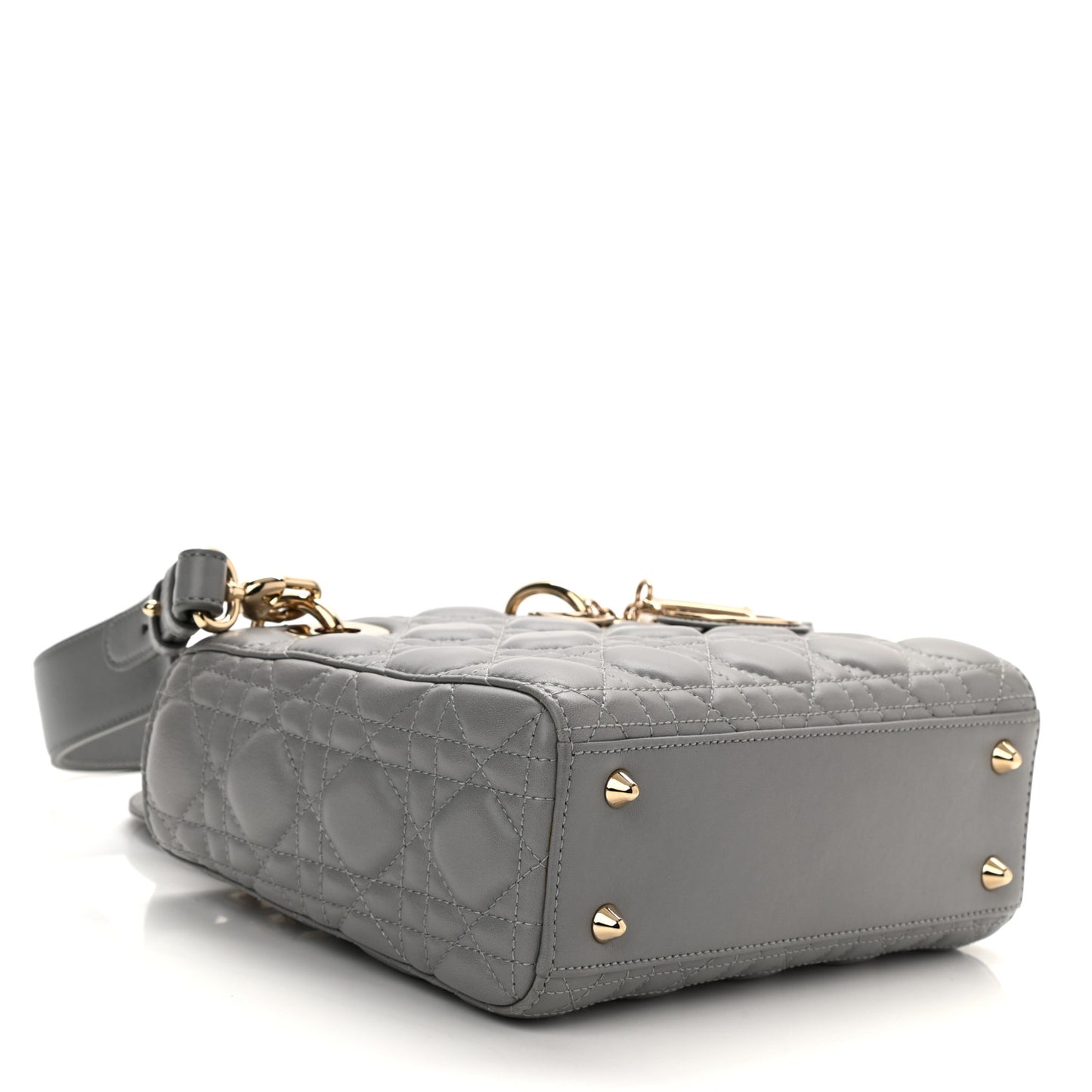 Lambskin Cannage Small Lucky Badges My Lady Dior Grey