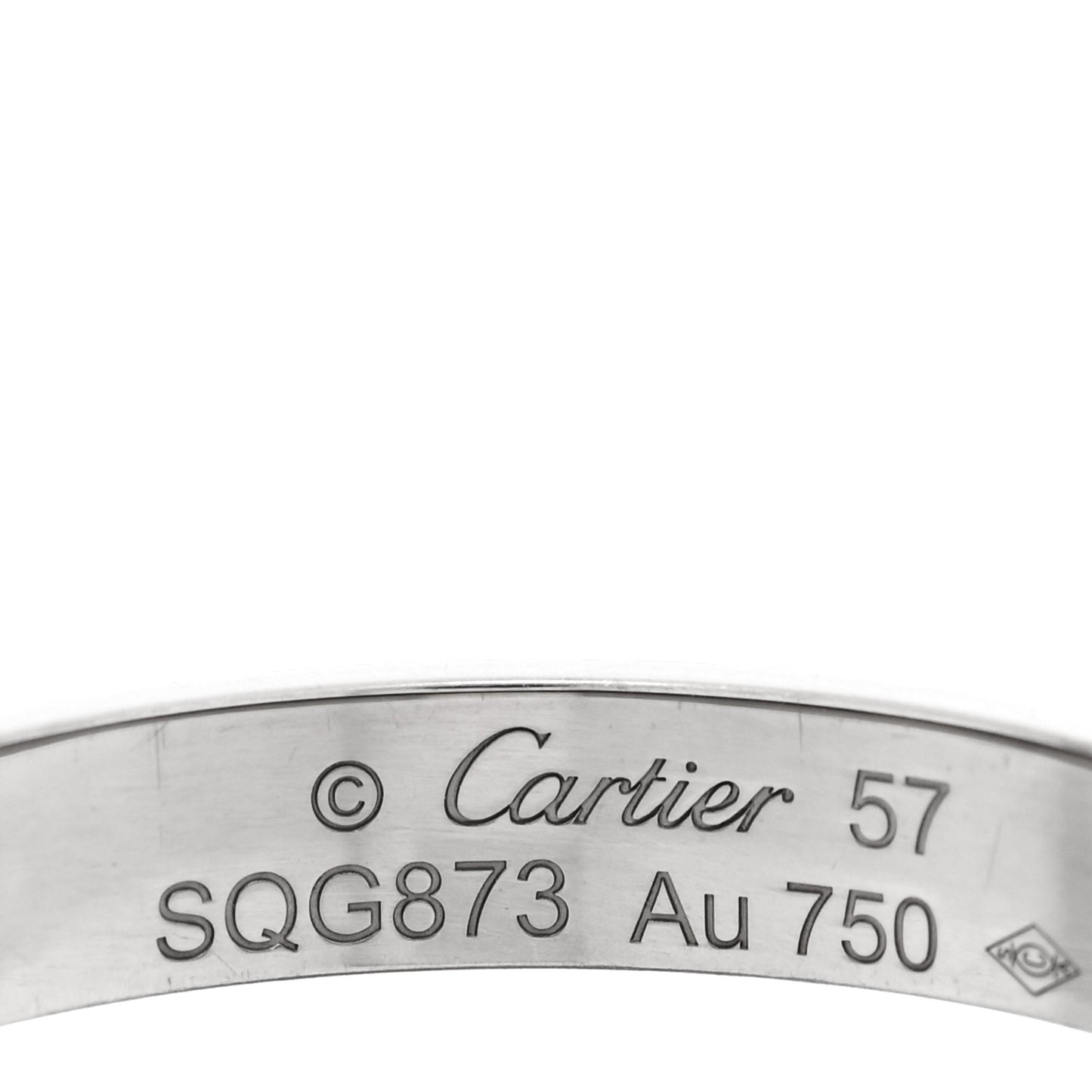 18K White Gold 3.5mm LOVE Wedding Band Ring 57 8