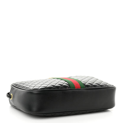 Gucci Calfskin Web Trapuntata Small GG Shoulder Bag Black 4 of 11