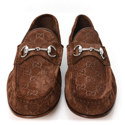 Gucci Luxury Suede Guccissima Mens Horsebit Mocassin Loafers 11.5 Fancy 11.5 Fancy Brown 3 of 10