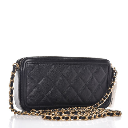 Chanel Caviar Quilted CC Filigree Clutch With Chain Black 3 of 10