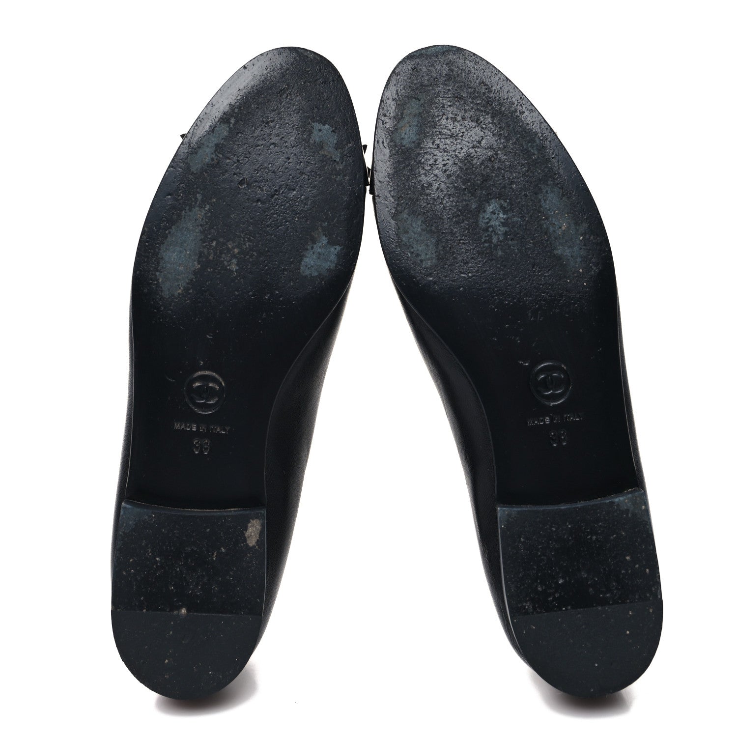 Chanel Lambskin Patent CC Cap Toe Ballerina Flats 36 Black 5 of 8