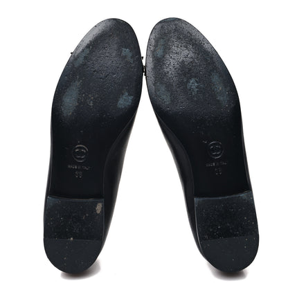 Chanel Lambskin Patent CC Cap Toe Ballerina Flats 36 Black 5 of 8