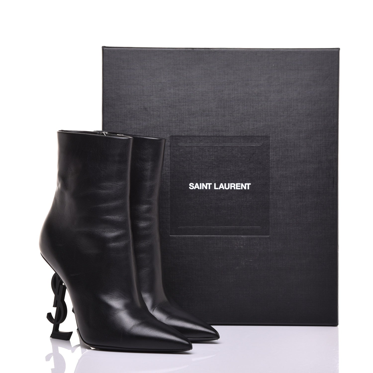 Saint Laurent Calfskin Opyum Ankle Boots 37 Black 10 of 10
